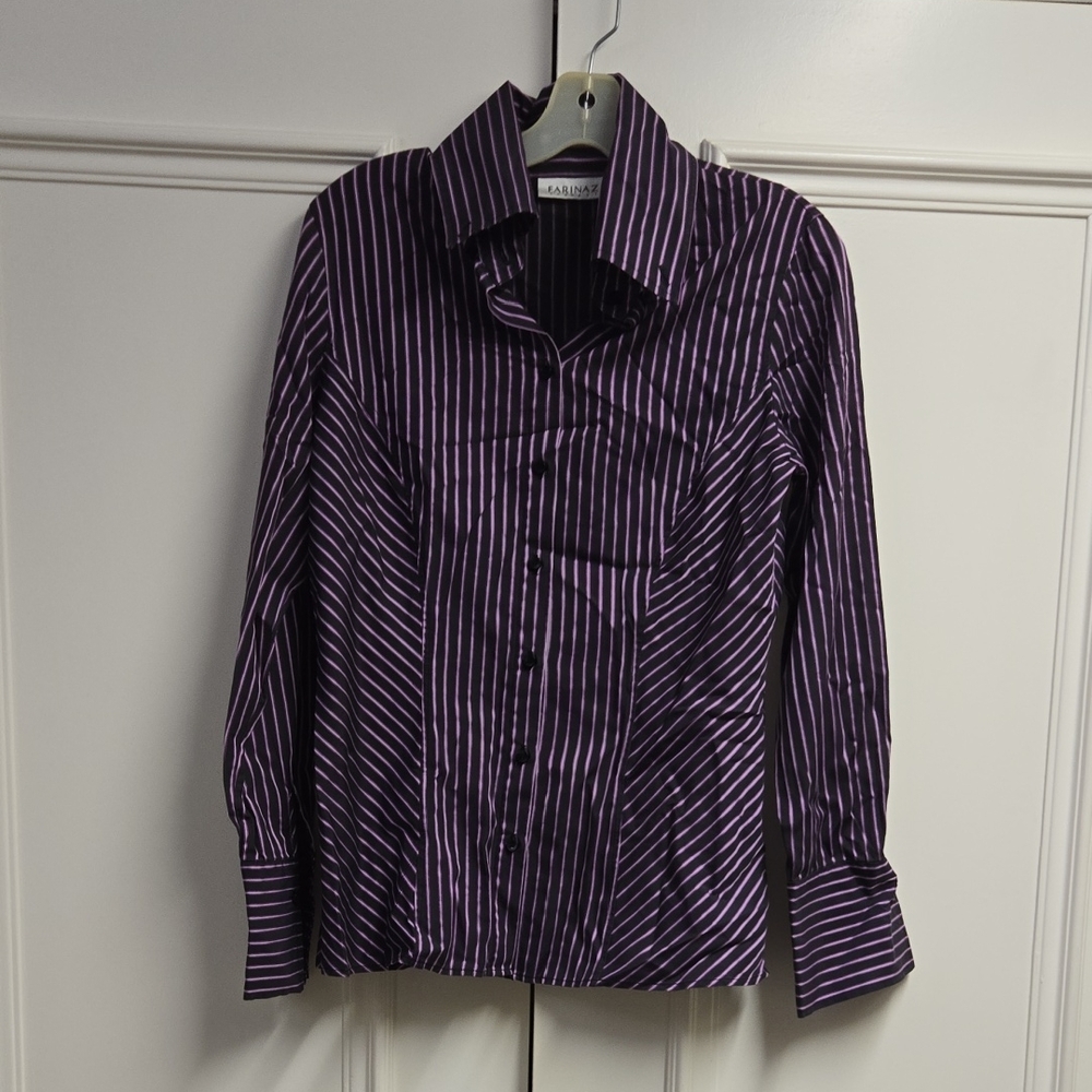 Purple Striped Women's Blouse
